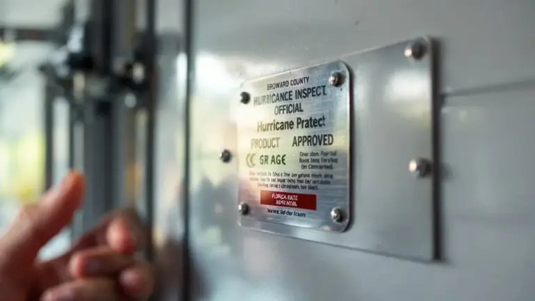 Broward County Hurricane Inspect Official certification plaque on residential structure